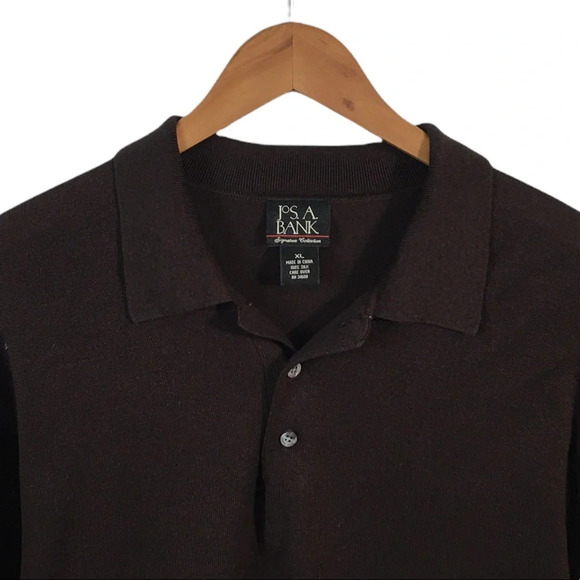 LS72 Mens Jos. A. BANK Signature Collection SILK Long Sleeve Polo Shirt XL - Picture 3 of 4